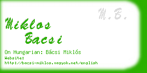 miklos bacsi business card