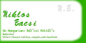 miklos bacsi business card